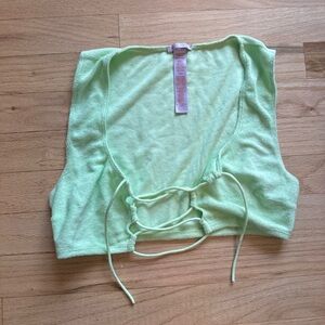 fenty mint green terry cloth bra top